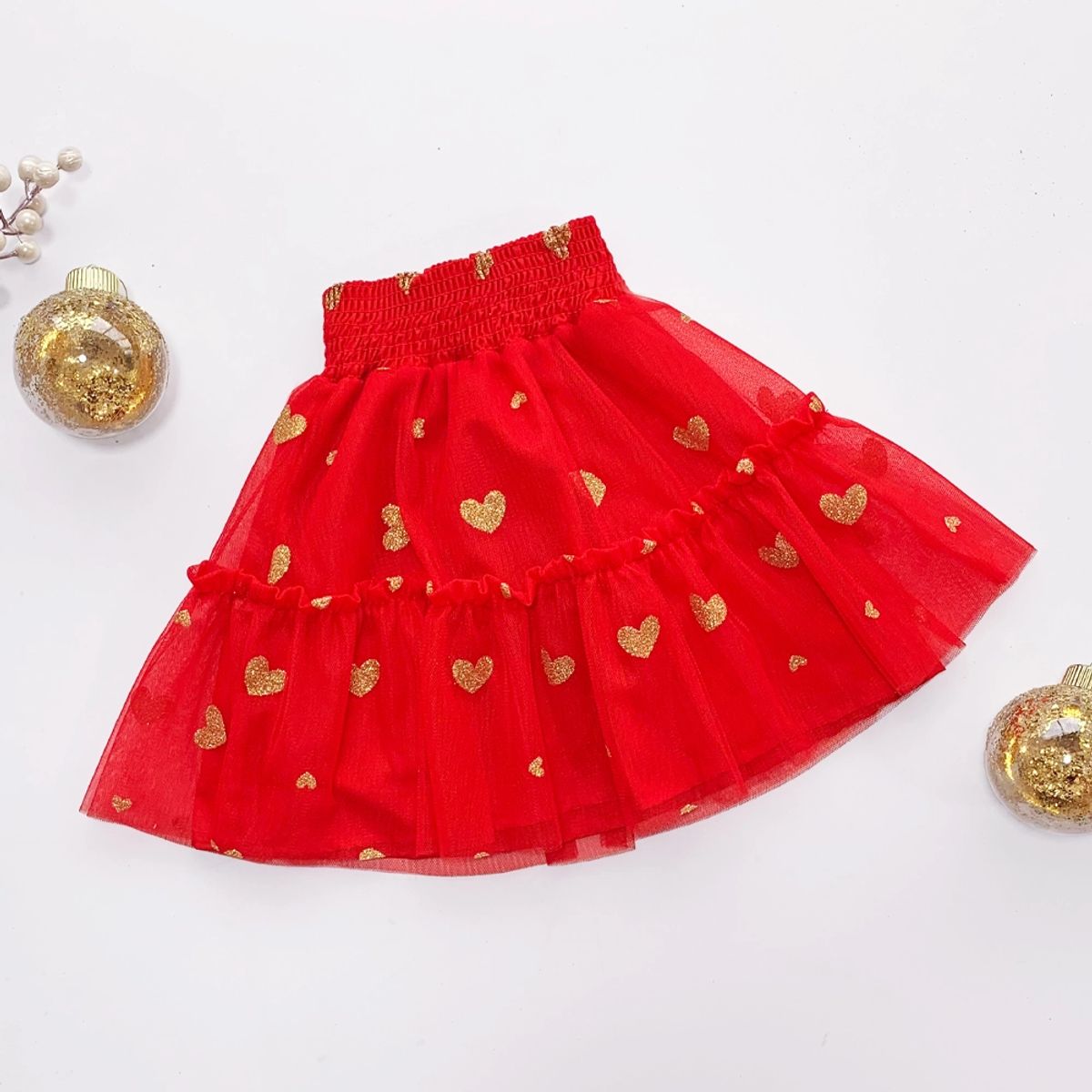 KIDS MASHMELO - Falda en Tull de Corazones para Niñas -Kids Mashmelo