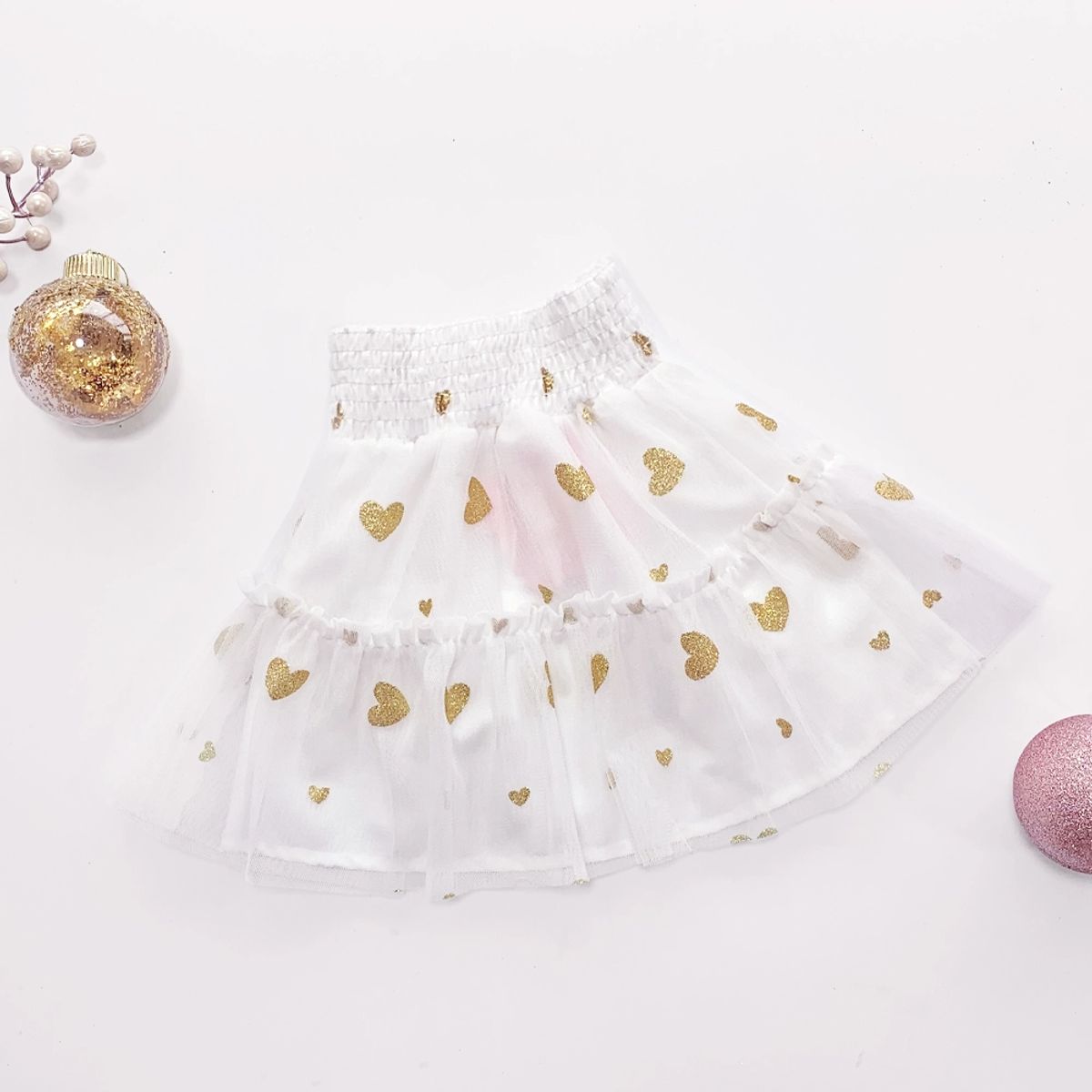 KIDS MASHMELO - Falda en Tull de Corazones para Niñas -Kids Mashmelo