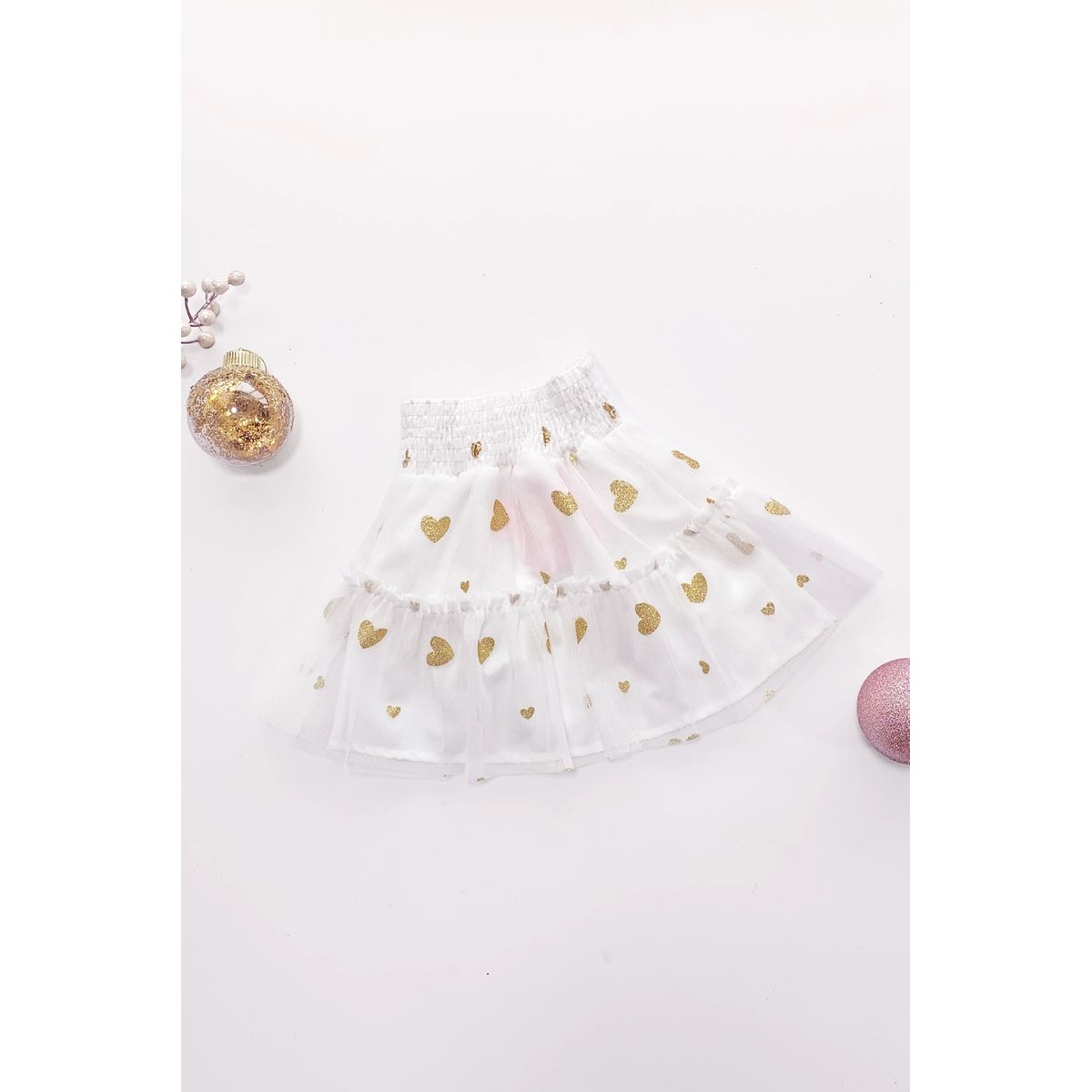 KIDS MASHMELO - Falda en Tull de Corazones para Niñas -Kids Mashmelo