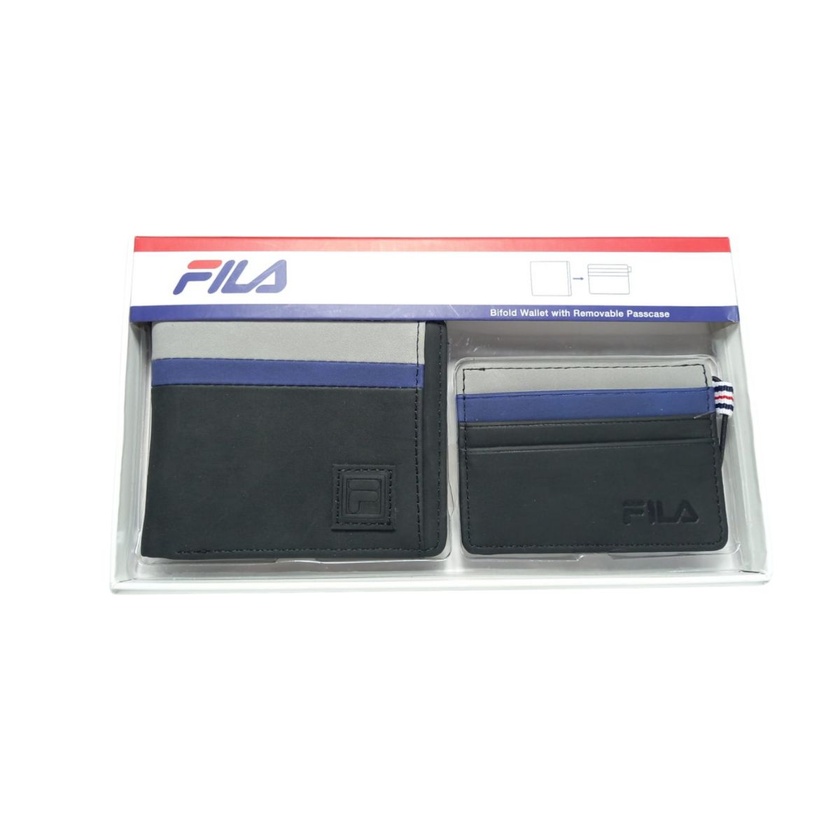 GENERICO - Set Billetera y Tarjetero para hombre Fila - Negro