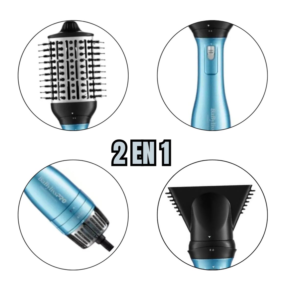 BABYLISS PRO - Cepillo Secador de Aire Caliente BaBylissPRO 2 en 1 – BNTDHB275PE