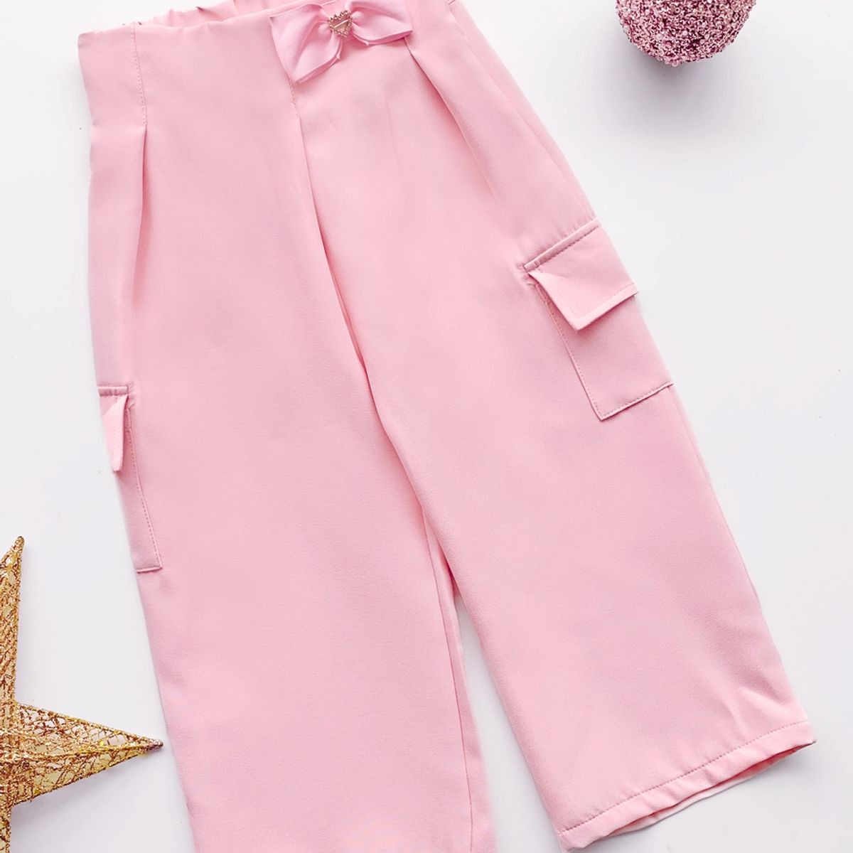 KIDS MASHMELO - Pantalon de Catania con Pinzas Asimetricas para Niña - Kids Mashmelo
