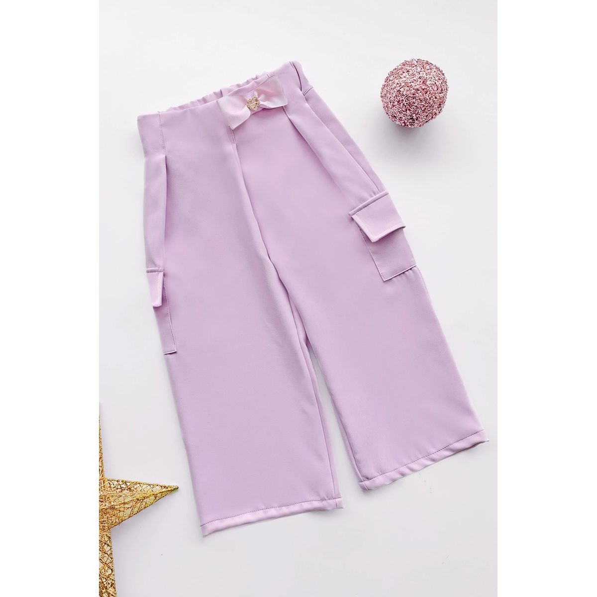 KIDS MASHMELO - Pantalon de Catania con Pinzas Asimetricas para Niña - Kids Mashmelo