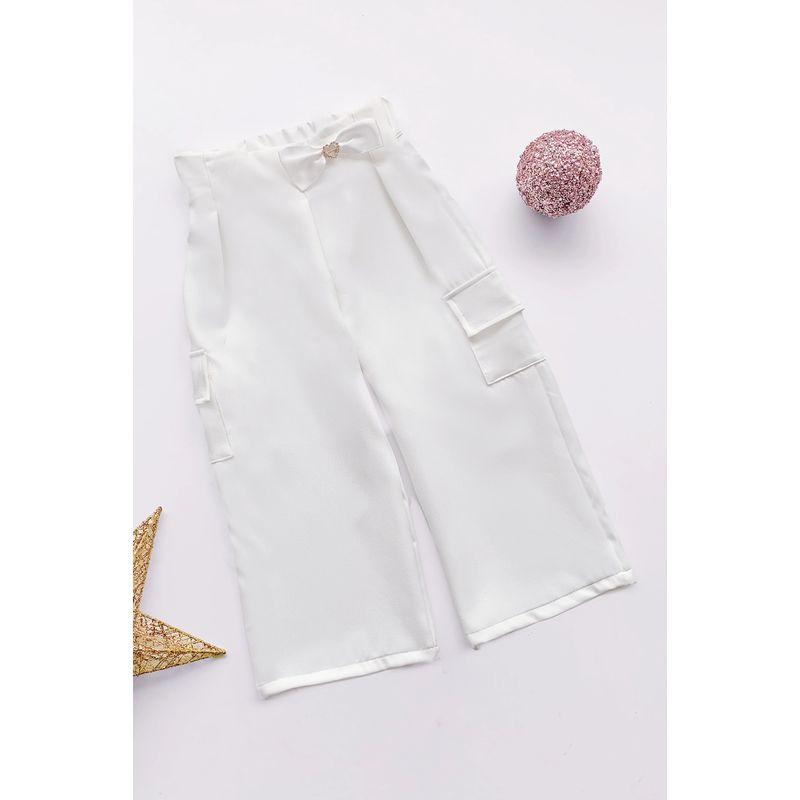 KIDS MASHMELO - Pantalon de Catania con Pinzas Asimetricas para Niña - Kids Mashmelo