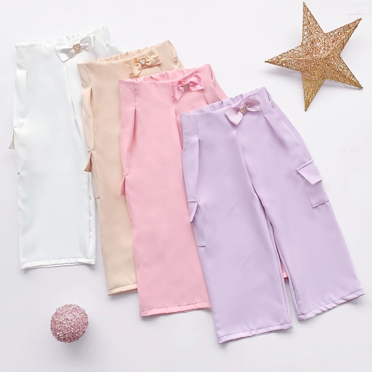 KIDS MASHMELO - Pantalon de Catania con Pinzas Asimetricas para Niña - Kids Mashmelo