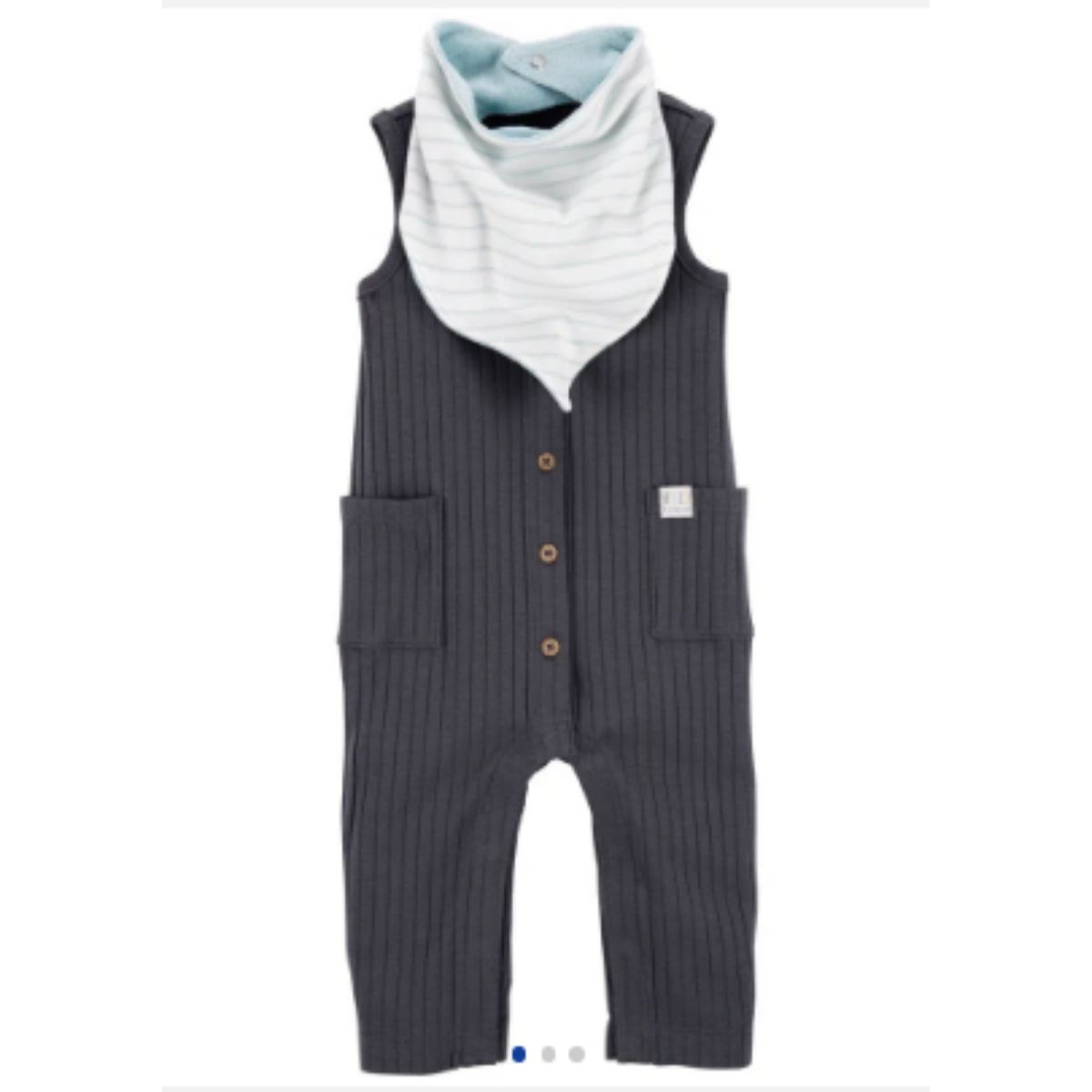 GENERICO - Bodysuit o Bebecrece Carter's con babero para Niño - Plomo - Gris