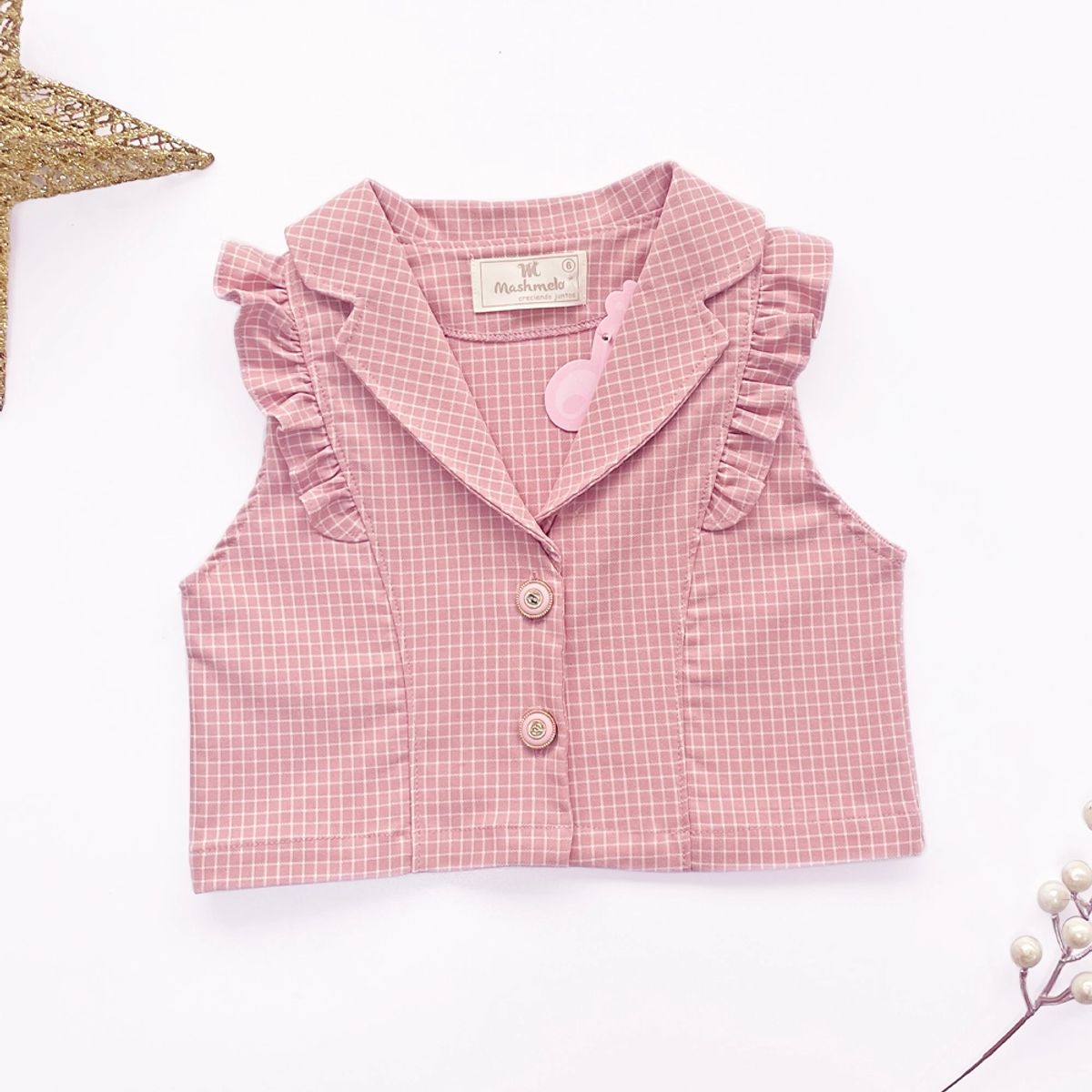 KIDS MASHMELO - Chaleco de Cuadros para niña - Kids Mashmelo