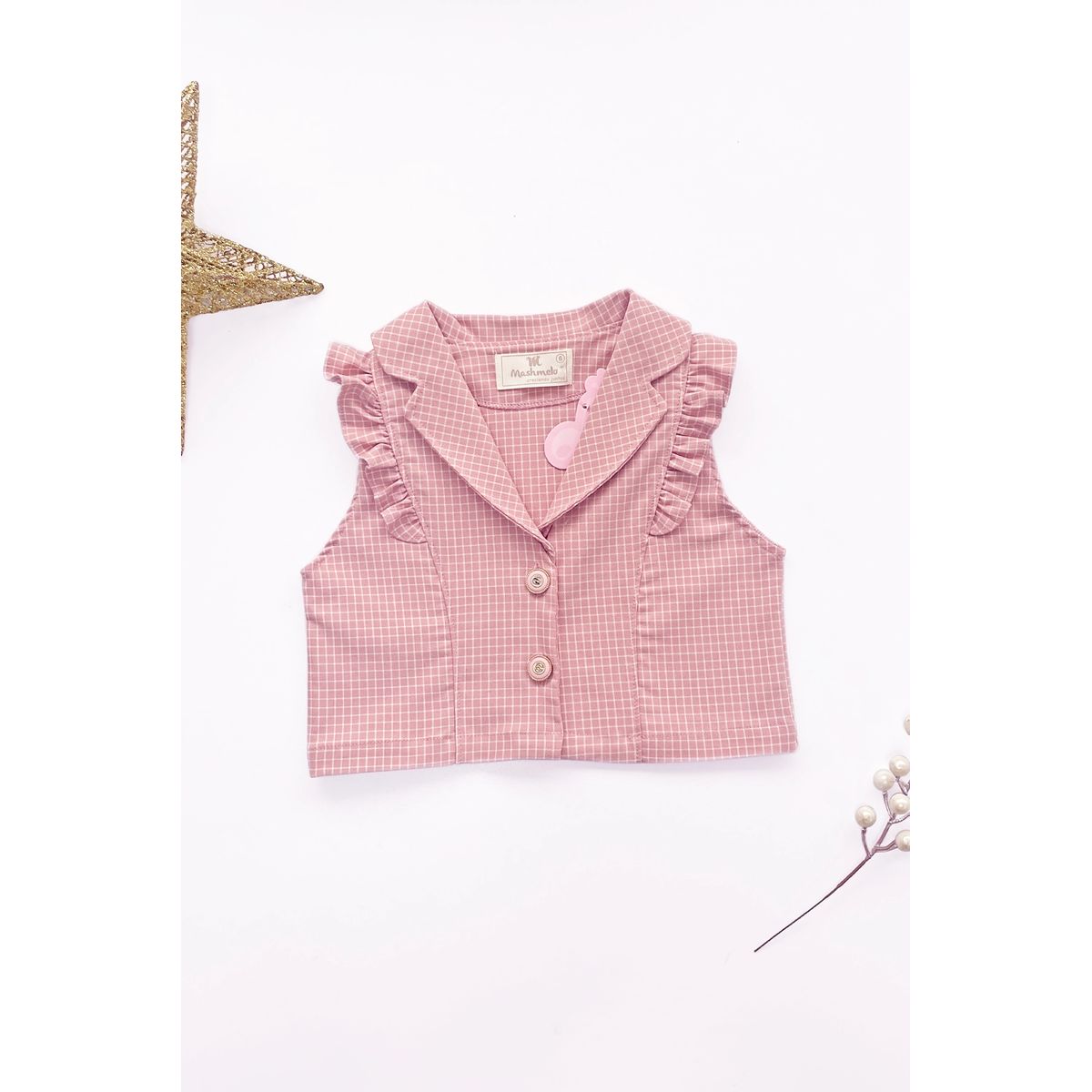 KIDS MASHMELO - Chaleco de Cuadros para niña - Kids Mashmelo