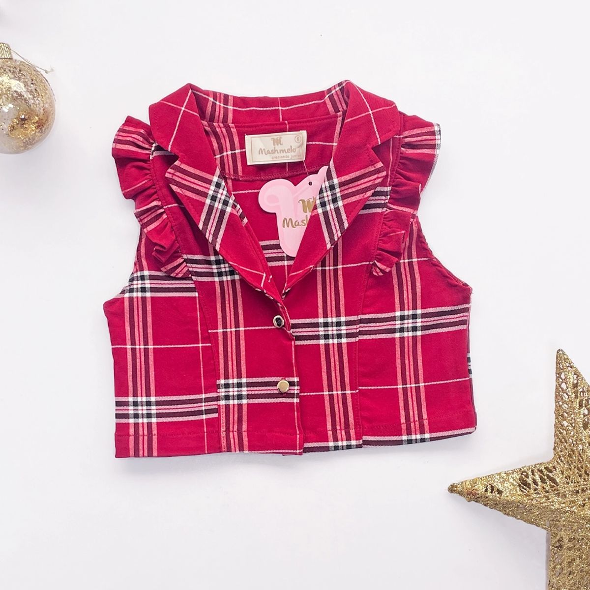KIDS MASHMELO - Chaleco de Cuadros para niña - Kids Mashmelo