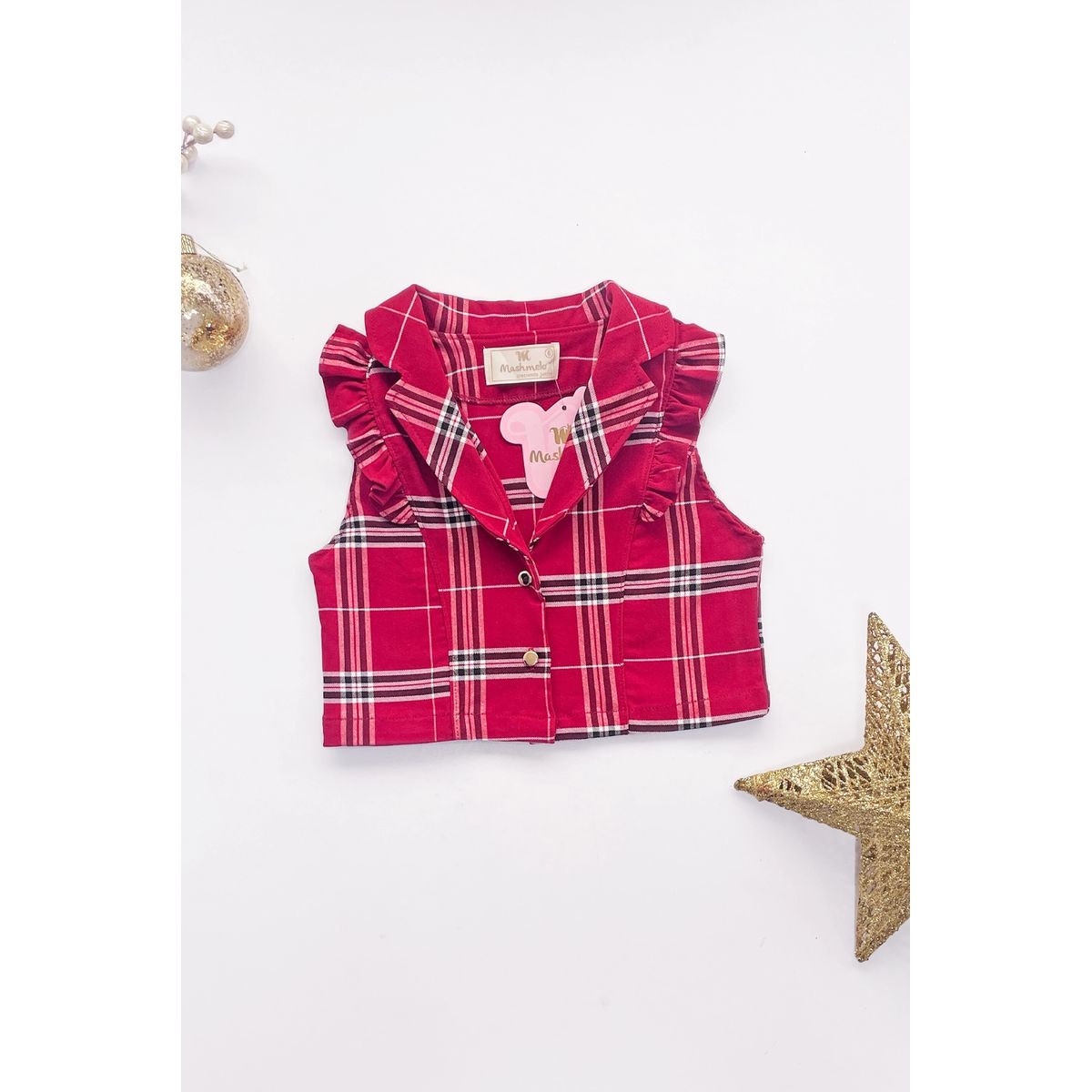 KIDS MASHMELO - Chaleco de Cuadros para niña - Kids Mashmelo