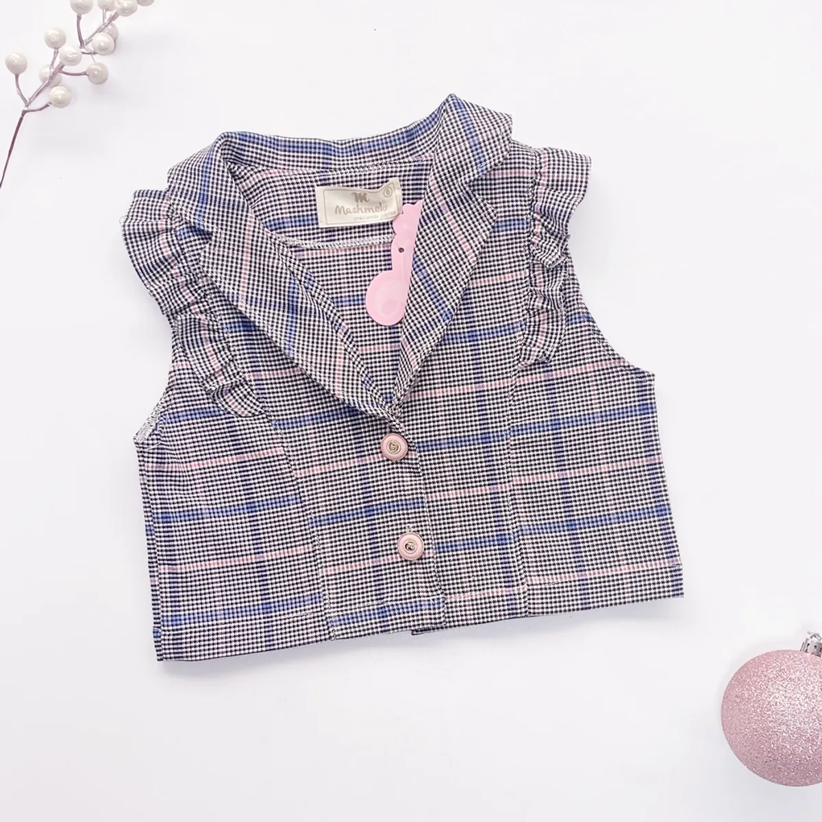 KIDS MASHMELO - Chaleco de Cuadros para niña - Kids Mashmelo