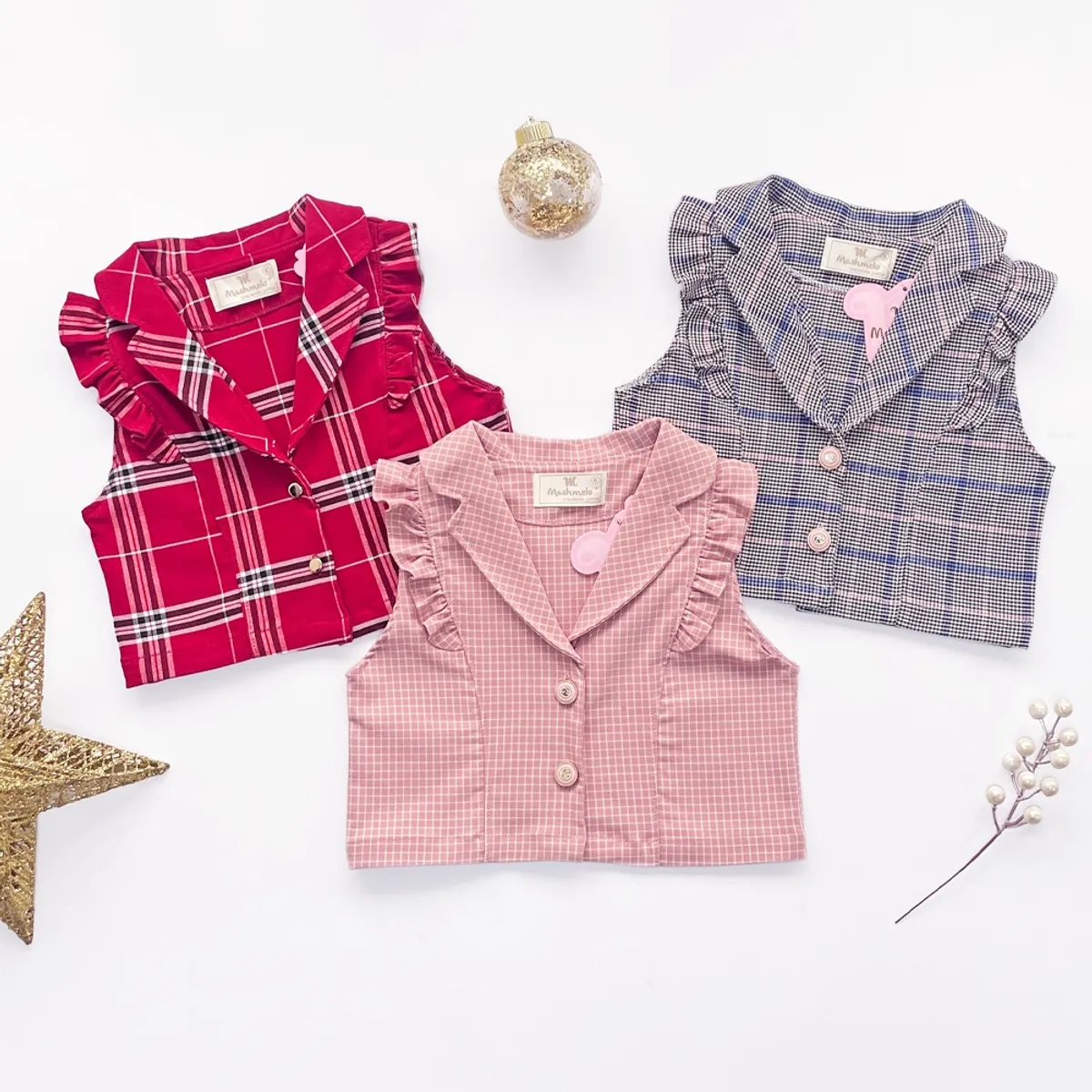 KIDS MASHMELO - Chaleco de Cuadros para niña - Kids Mashmelo