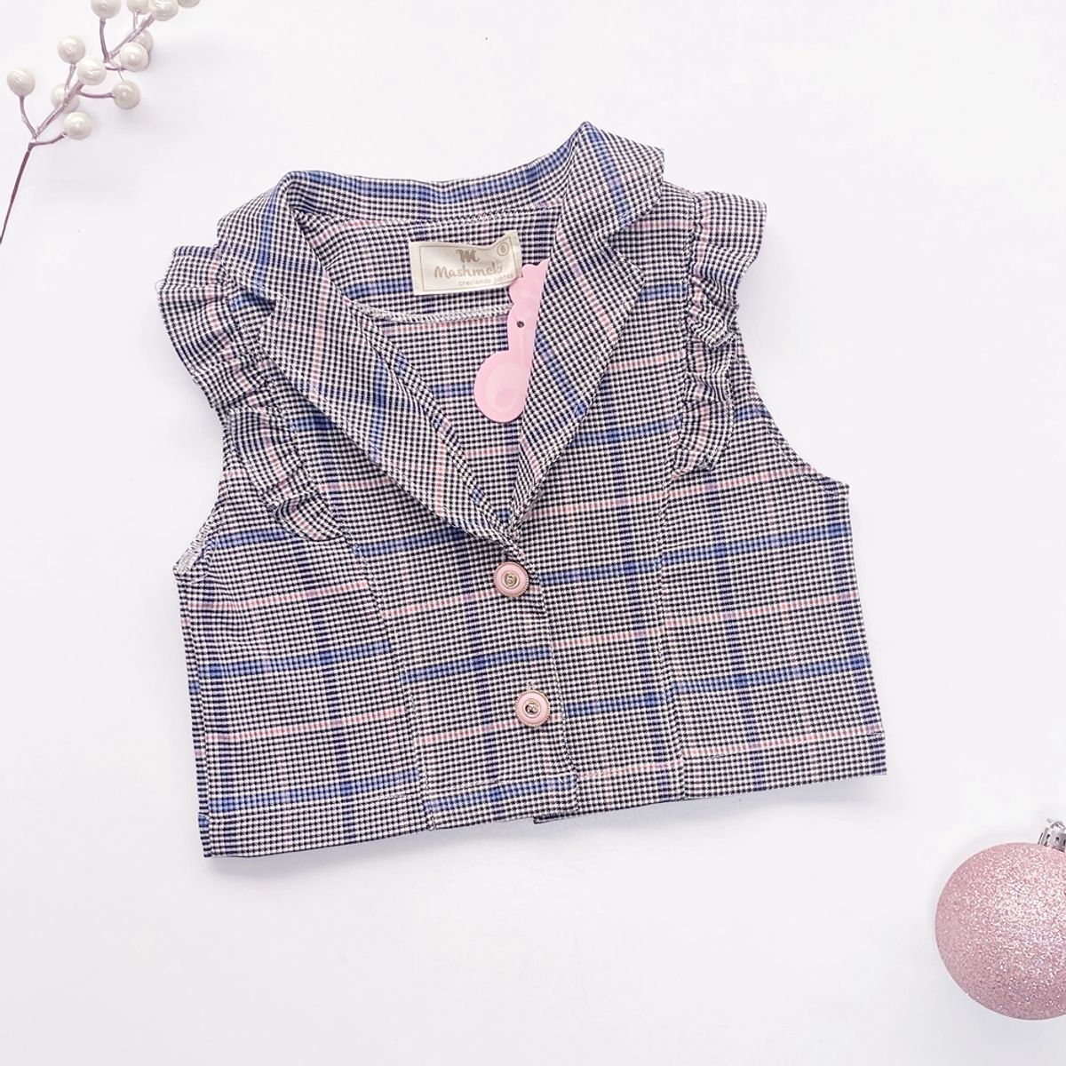 KIDS MASHMELO - Chaleco de Cuadros para niña - Kids Mashmelo