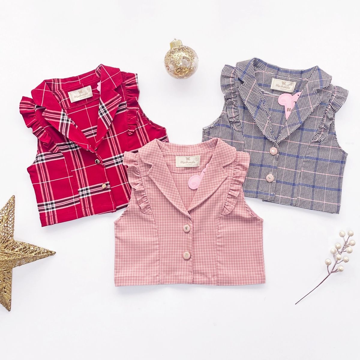 KIDS MASHMELO - Chaleco de Cuadros para niña - Kids Mashmelo