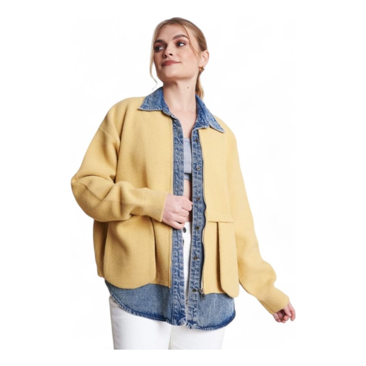 GENERICO - Casaca Mujer Jean Importado Ev-85 Color Amarillo