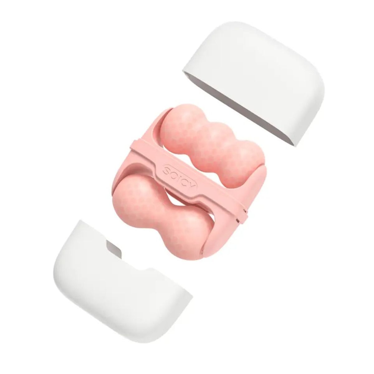 GENERICO - RODILLO DE HIELO FACIAL MASAJEADOR ONDULADO ROSADO