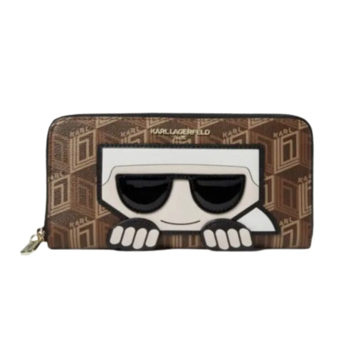 GENERICO - Billetera para mujer con cierre Karl Lagerfeld - Marron