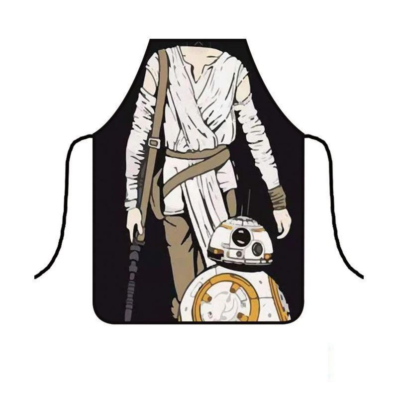 GENERICO - Delantal o Mandil de Cocina Estampado Digital Star Wars - Negro