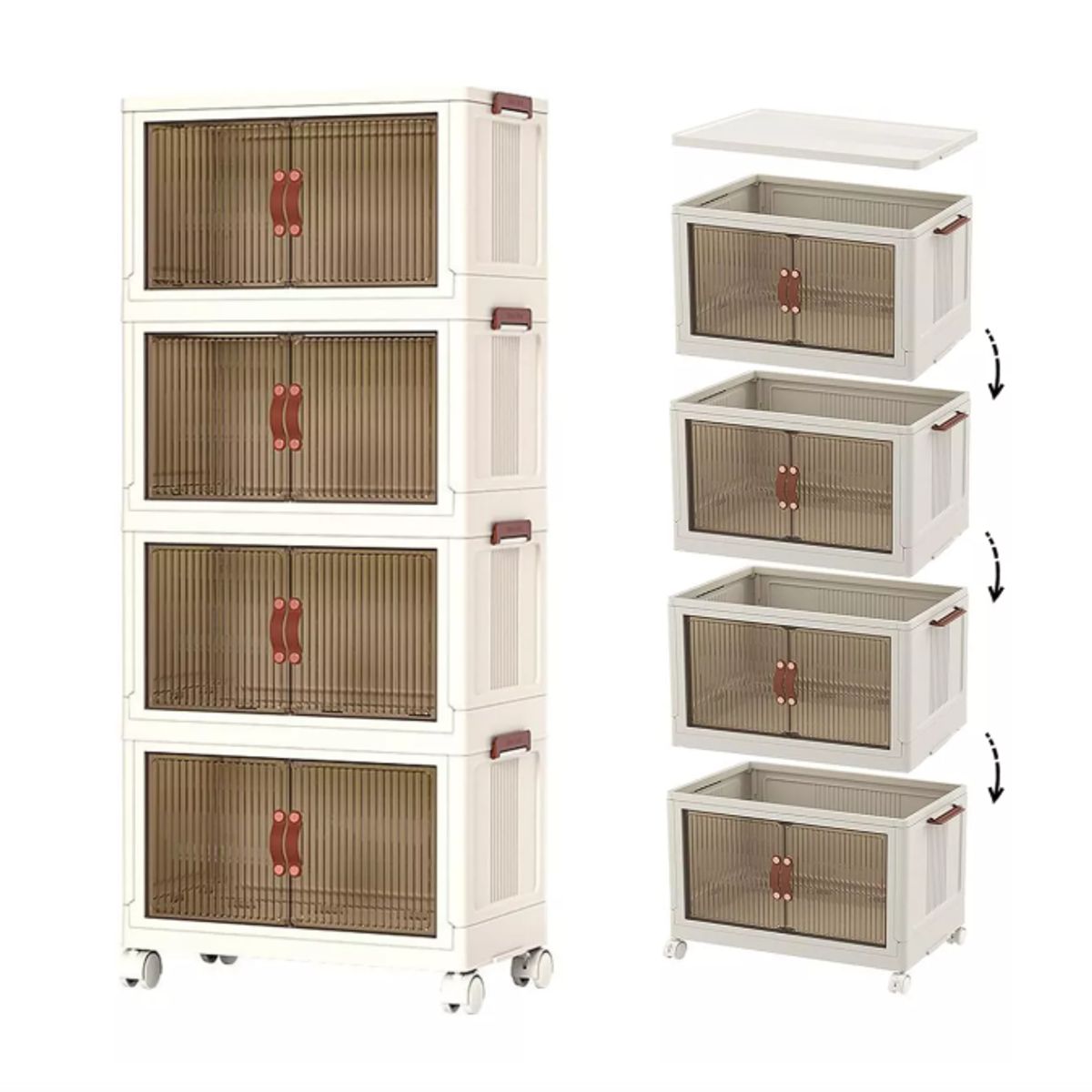 GENERICO - Gabinete de Almacenamiento Caja Organizadora De 4 Niveles