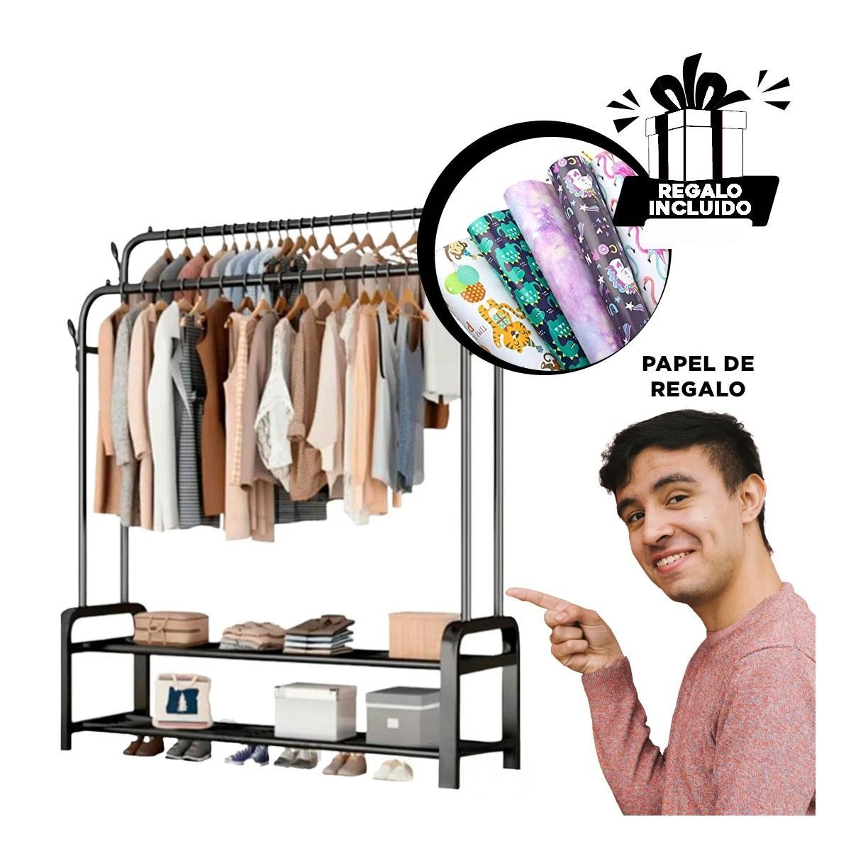 RYBIU IMPORT - Estante Colgador para Ordenar 40kg Negro Y+Papel de Regalo