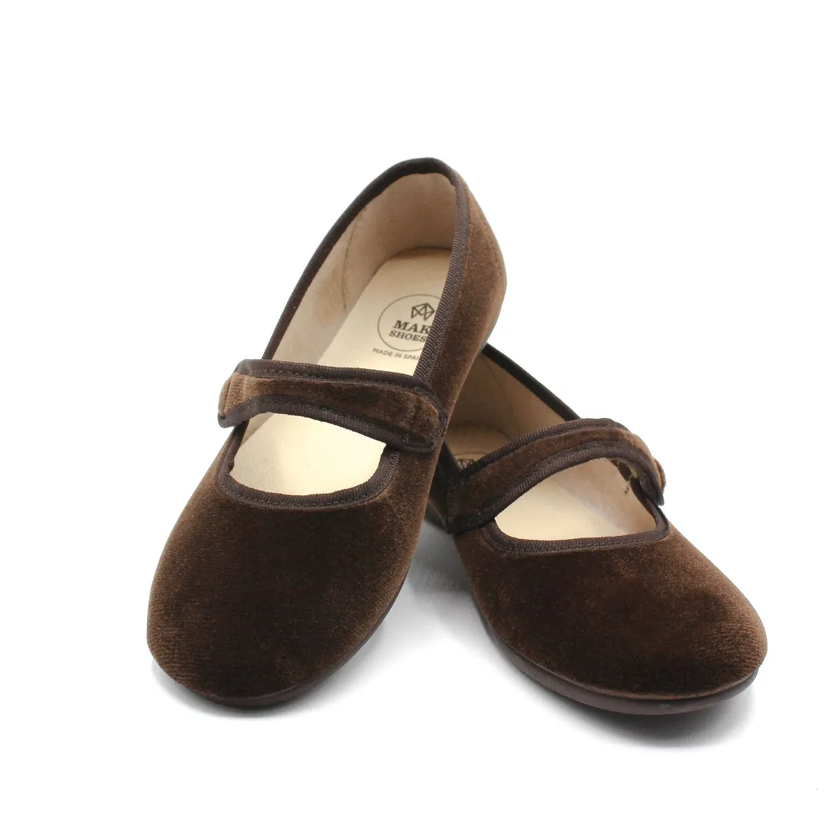 MAK SHOES - Zapato Niña y Mujer en Terciopelo Tipo Balerina Tallas 24-39