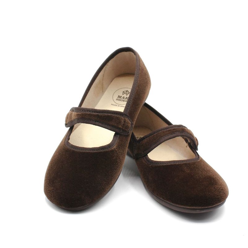 MAK SHOES - Zapato Niña y Mujer en Terciopelo Tipo Balerina Tallas 24-39
