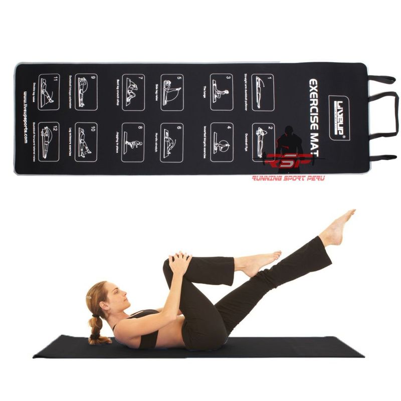 LIVE UP - Colchoneta Mat Yoga Eva de Neopreno Deportivo Liveup  Negro