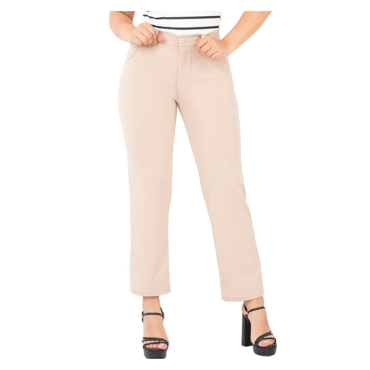 GENERICO - Pantalón Recto Botón  Isabella Mujer