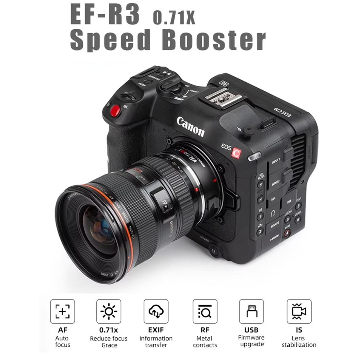 GENERICO - Adaptador Viltrox EF- EOS R3 x071 speed booster