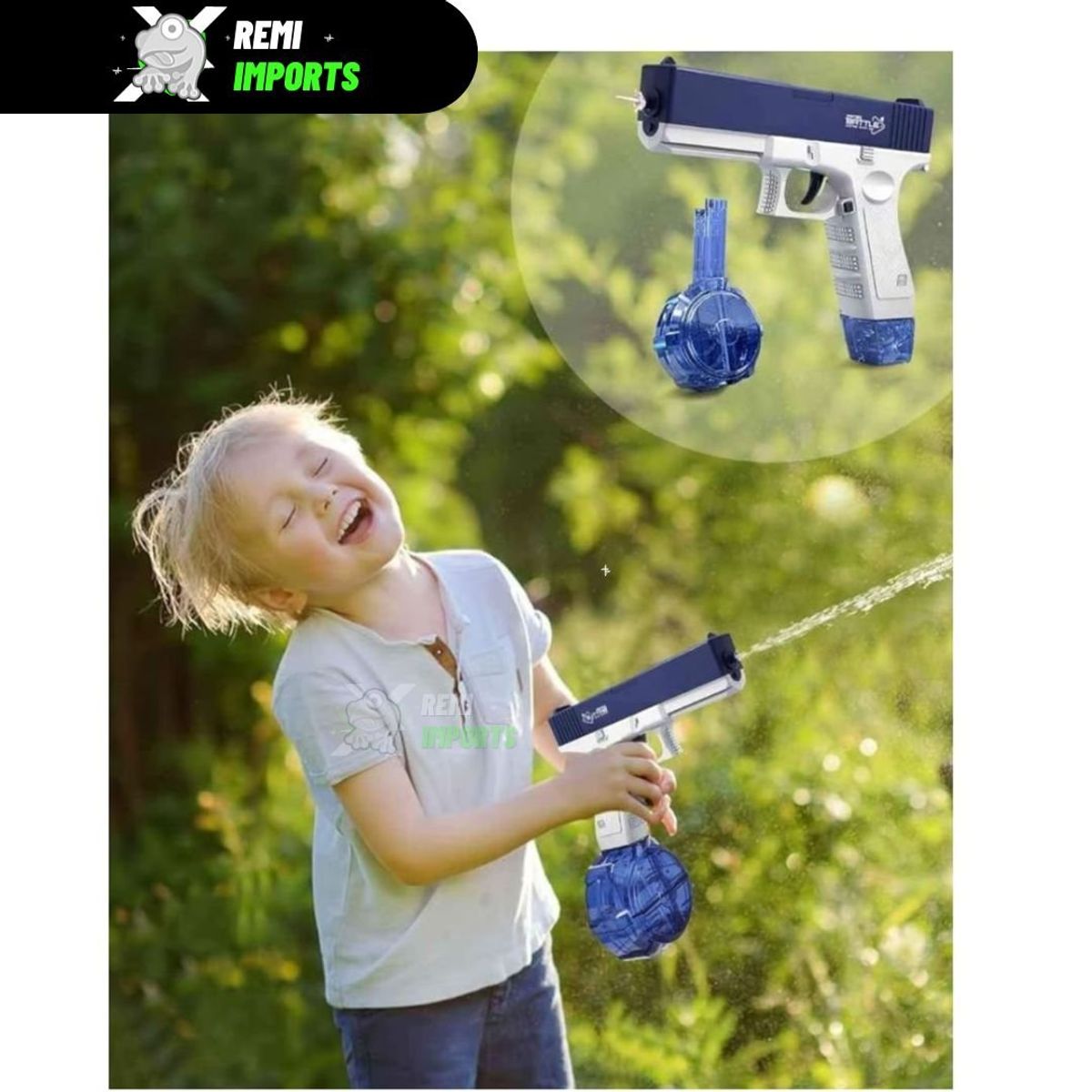 GENERICO - Pistola De Agua Eléctrica + Glock Azul