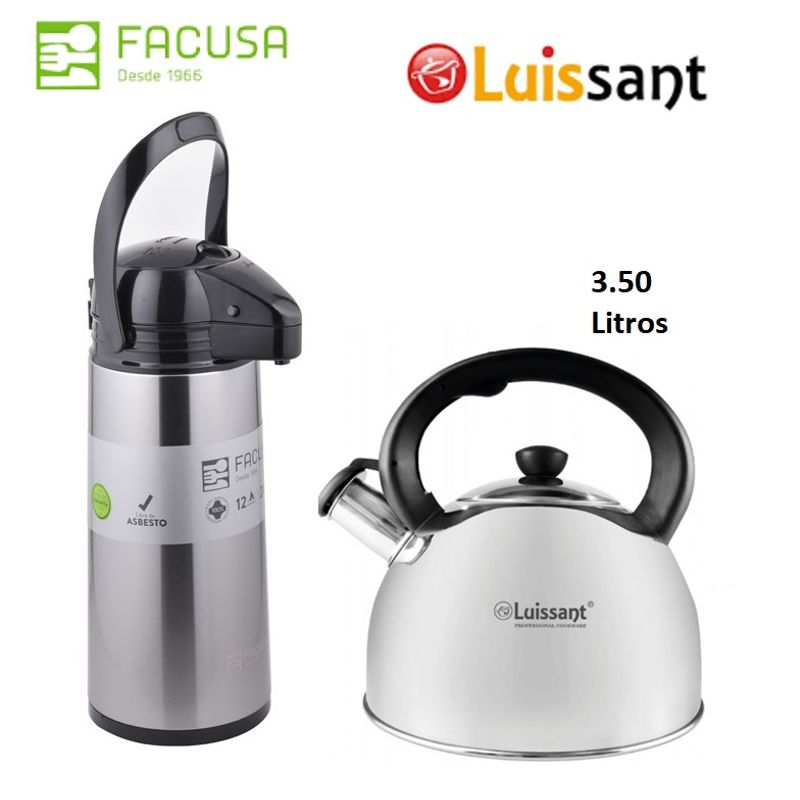 FACUSA - Combo Termo Sifón Facusa yTetera Acero Inoxidable Luissant