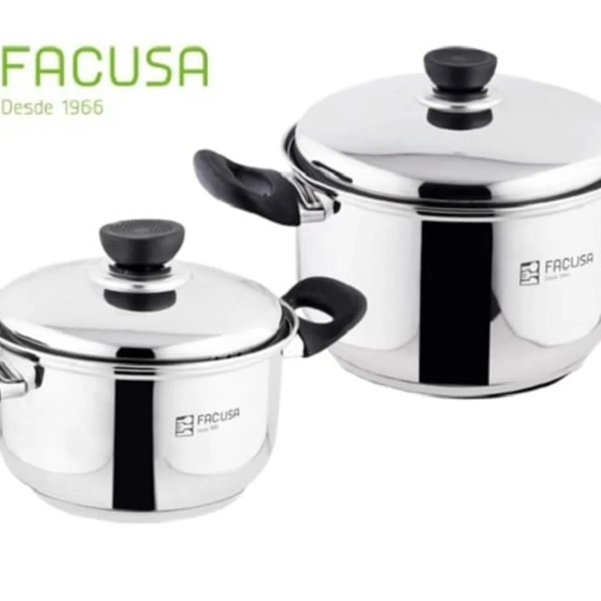 FACUSA - Juego de Ollas 4 piezas Acero Inoxidable Facusa