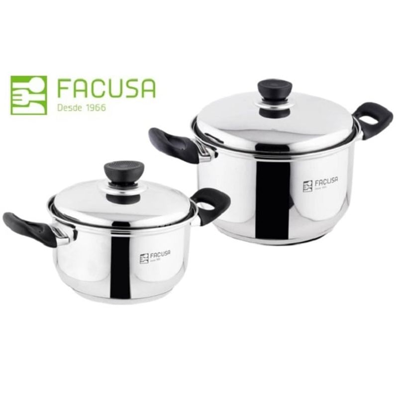 FACUSA - Juego de Ollas 4 piezas Acero Inoxidable Facusa