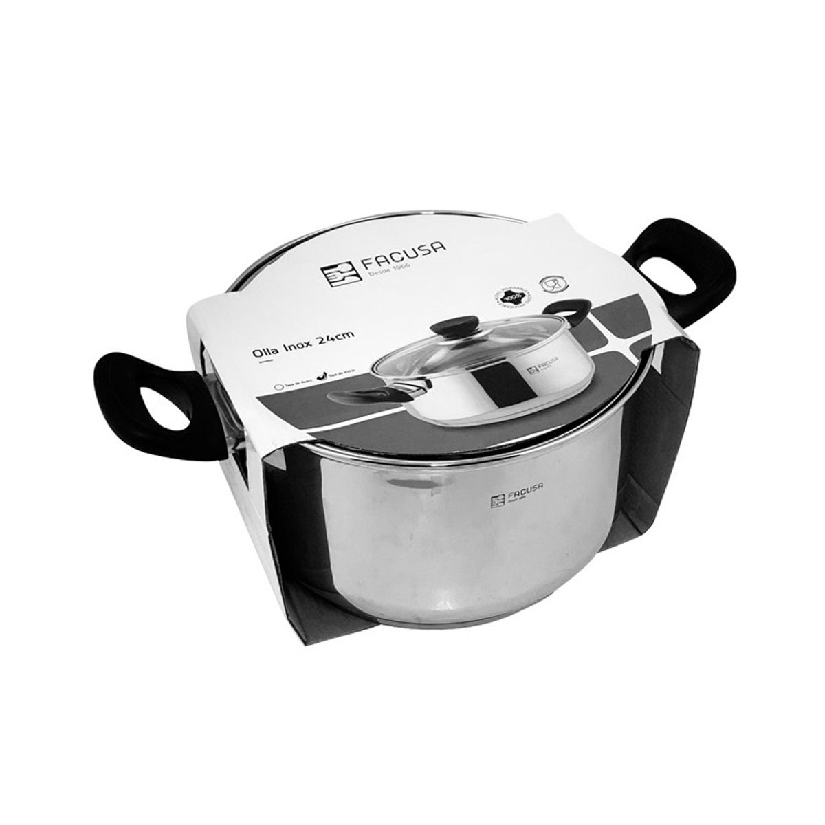 FACUSA - Juego de Ollas Acero Inoxidable con Sarten y espatula   Facusa