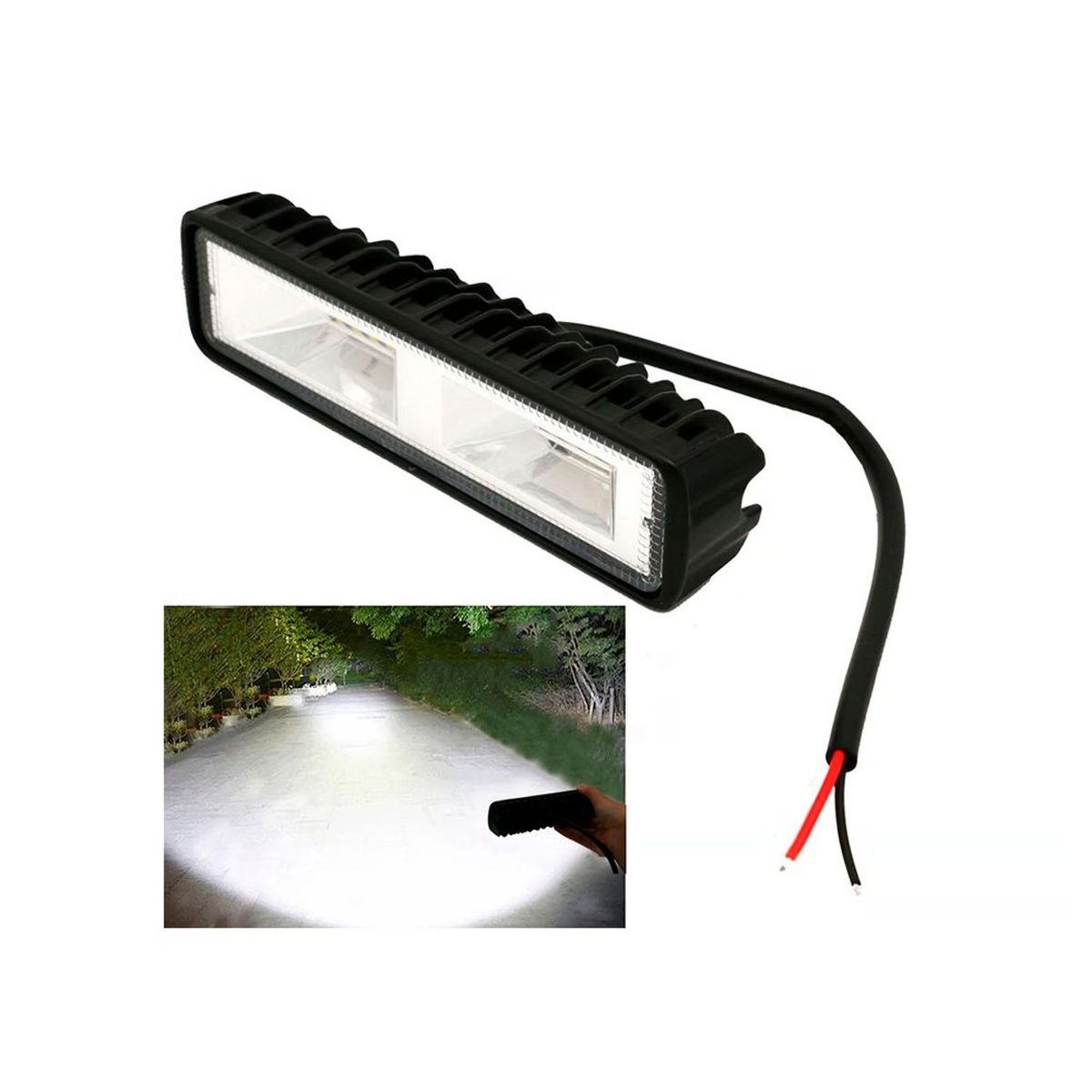 GENERICO - Neblinero Barra Led Espejo 36w 6d Blanco AutoCamionetaMoto