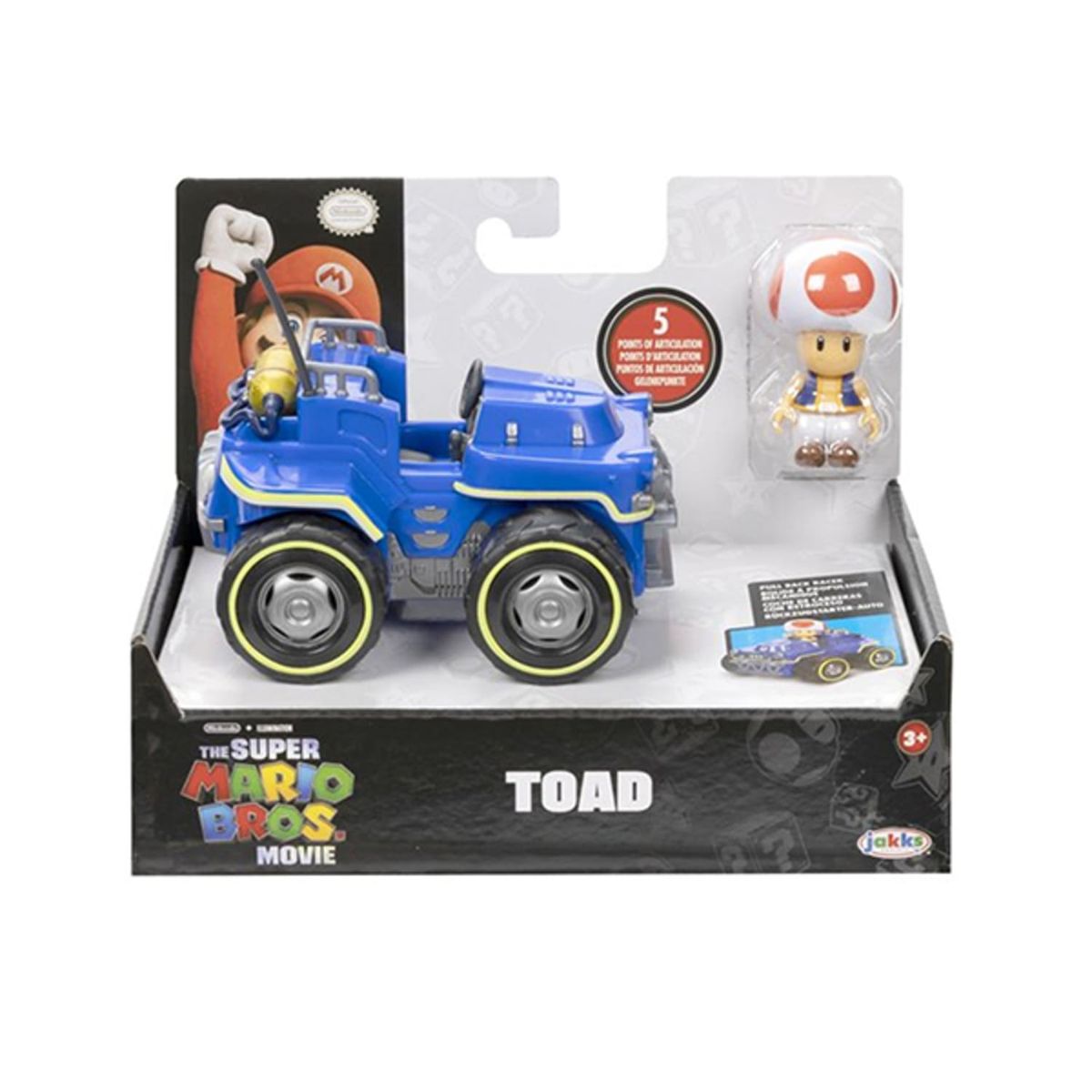 JACKS PACIFIC - Super Mario Bros Movie Toad con Kart de Fricción