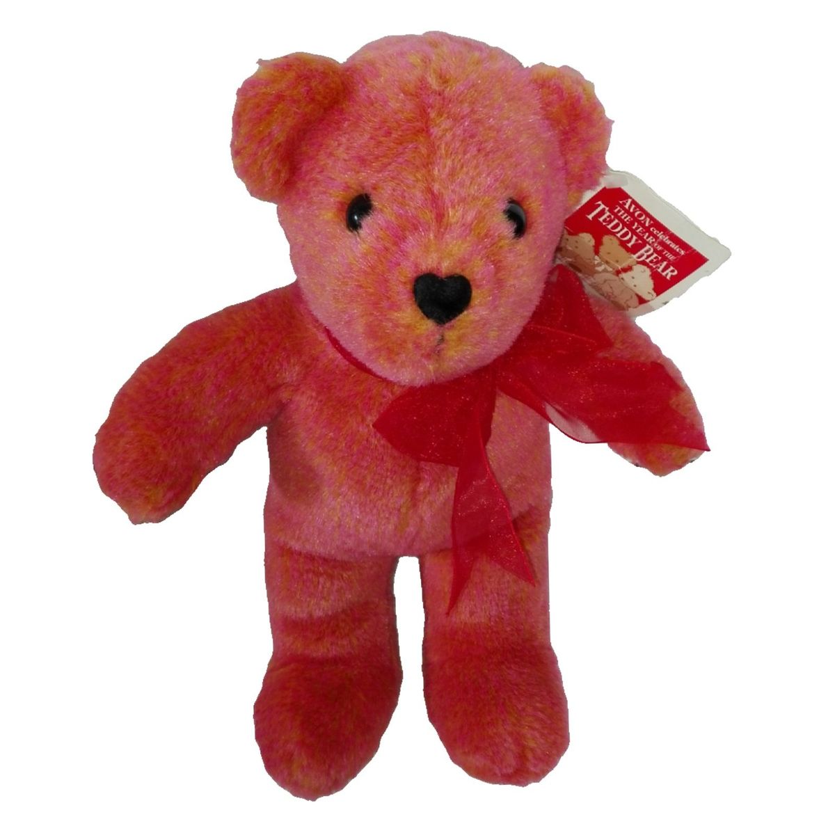 GENERICO - Peluche Oso Naranja Lazo Rojo 32cm