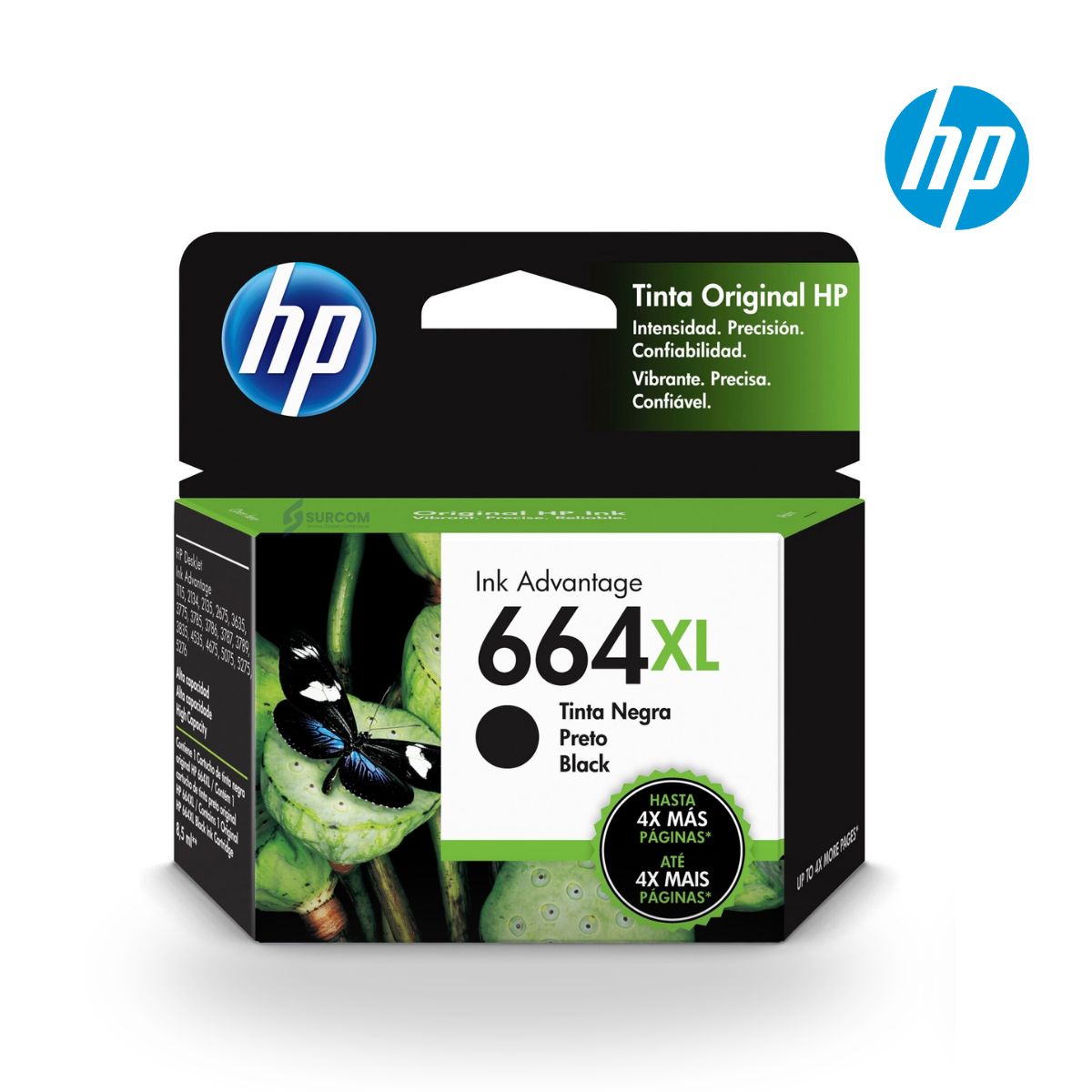 HP - Cartucho de Tinta HP 664XL Negro F6V31AL Original
