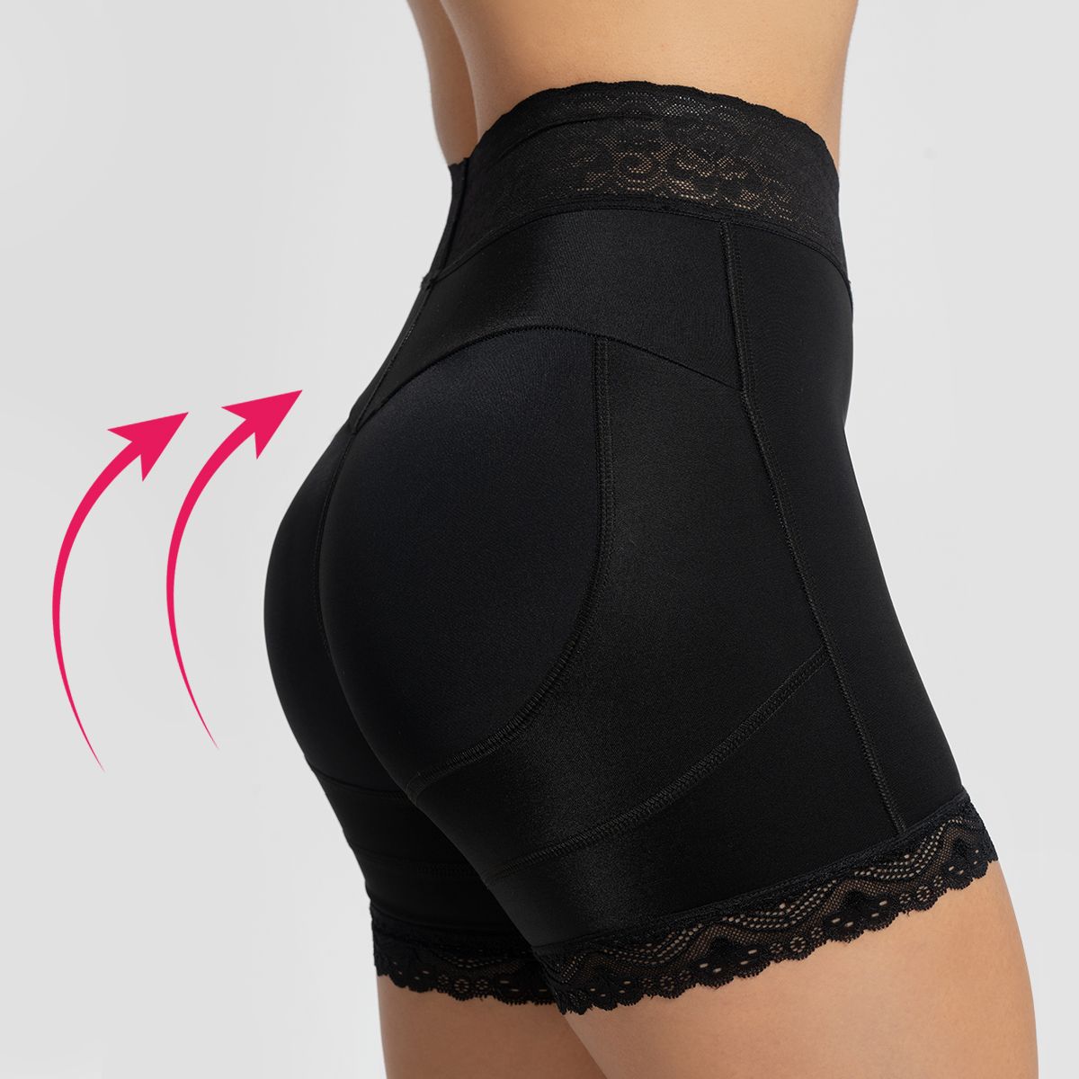 GENERICO - Short faja levanta cola glúteos con encaje negro