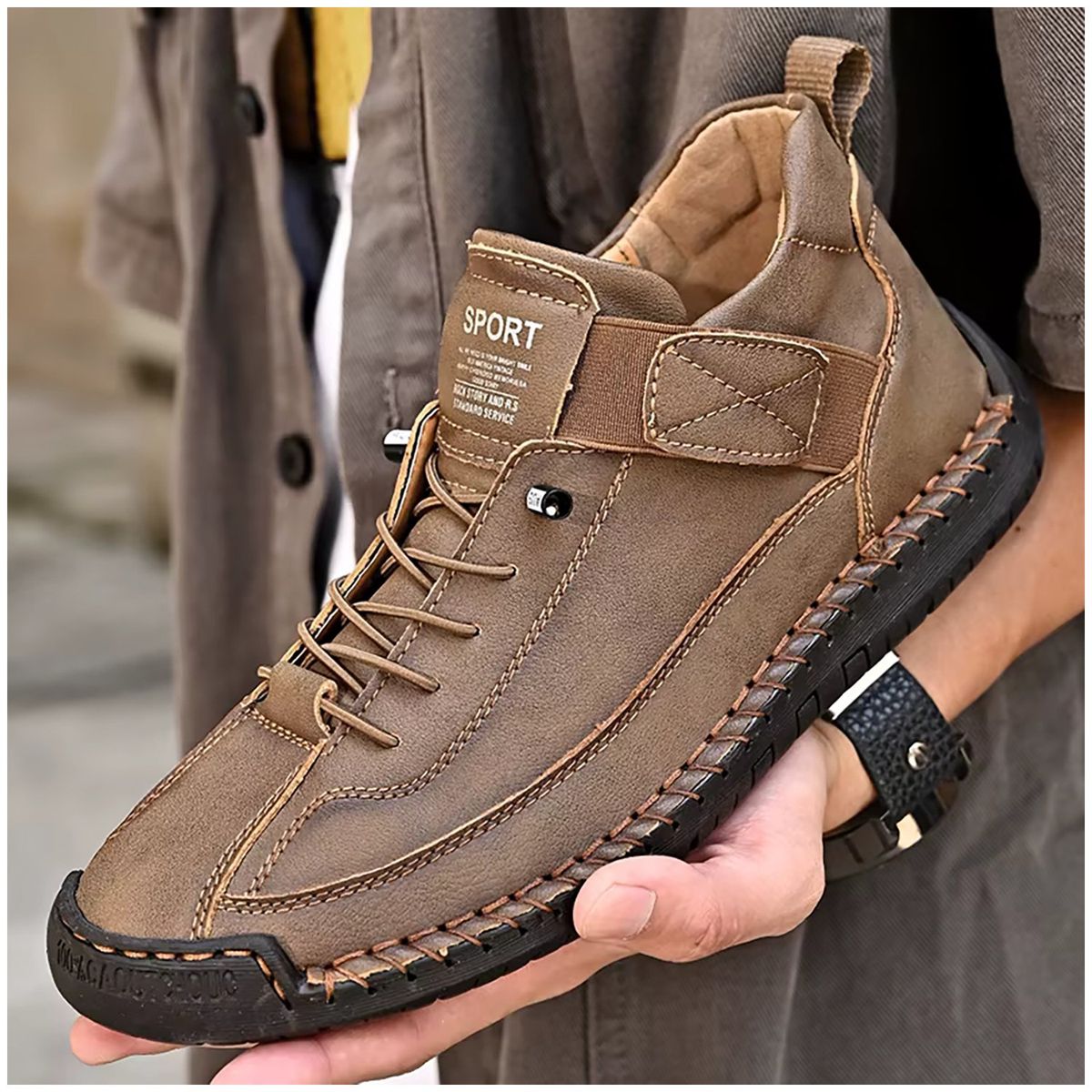 RINODERINA - Mocasines Casuales Zapatos Hombre Cosidos A Mano