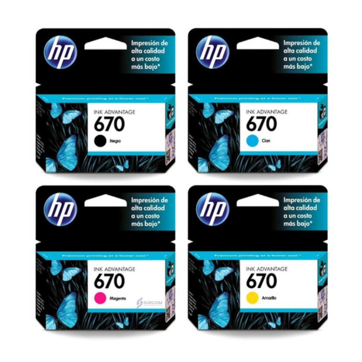 HP - Kit Tinta HP 670 Cyan, Magenta, Amarillo, Negro
