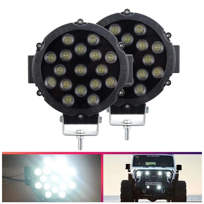 GENERICO - Par Faros Led Neblinero Off Road Luz Blanco 7pulg
