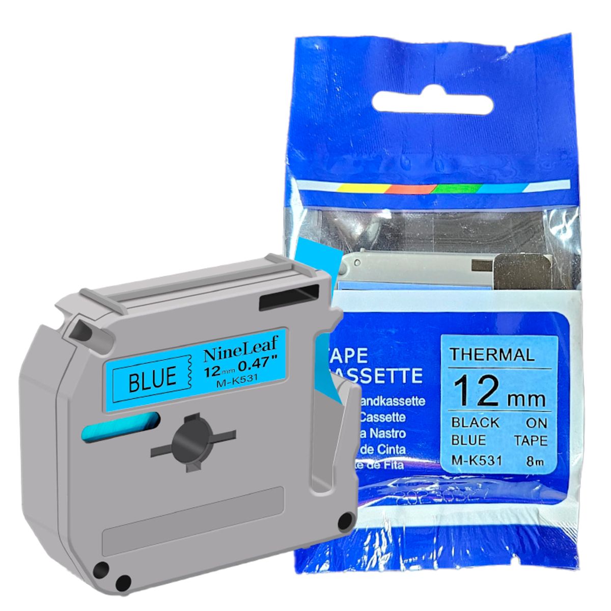 BROTHER - CINTA BROTHER COMPATIBLE M-K531 NEGRO SOBRE AZUL METALICO