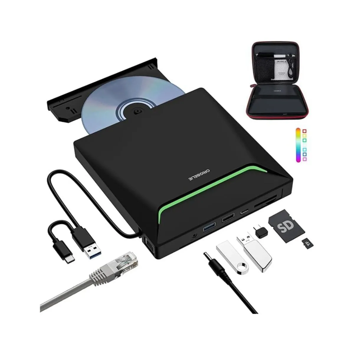 GENERICO - Unidad externa de CD 8 en 1 Origbelie