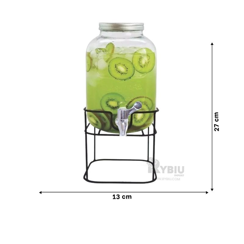 RYBIU IMPORT - Dispensador de Jugo con Base Metalica 5L Y+Papel de Regalo