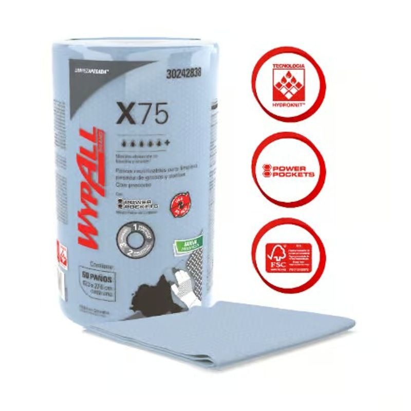 KIMBERLY CLARK - Paño Industrial Wypall X75 Plus