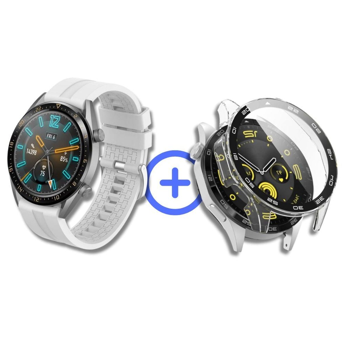 GENERICO - Correa de goma Blanco  + Case para Smartwatch Huawei GT4 pro