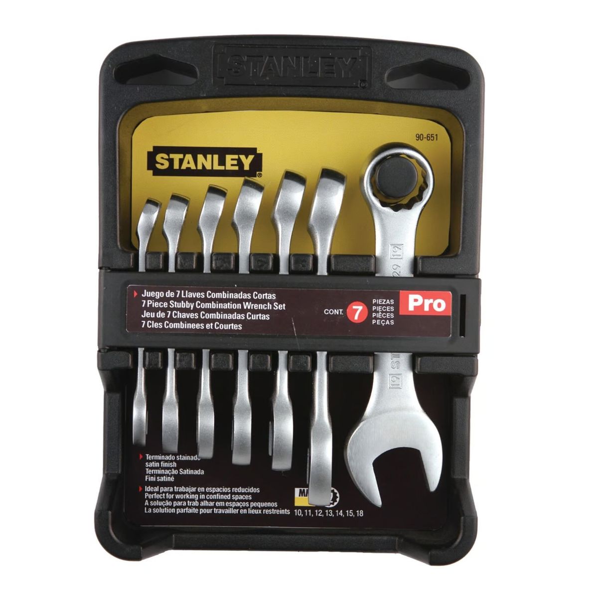 STANLEY - Juego de llaves mixtas combinadas corta 7 piezas (10 - 19 mm) STANLEY