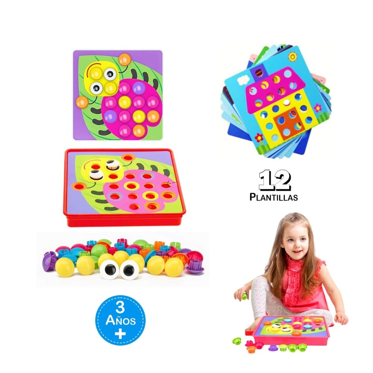 EDUCA - Juguete Didáctico de Botones para Crear 12 Figuras  Animadas