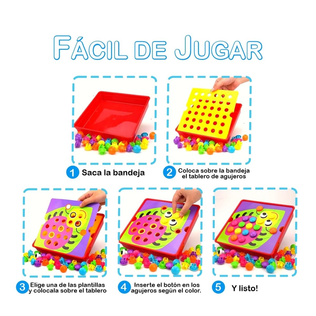 EDUCA - Juguete Didáctico de Botones para Crear 12 Figuras  Animadas